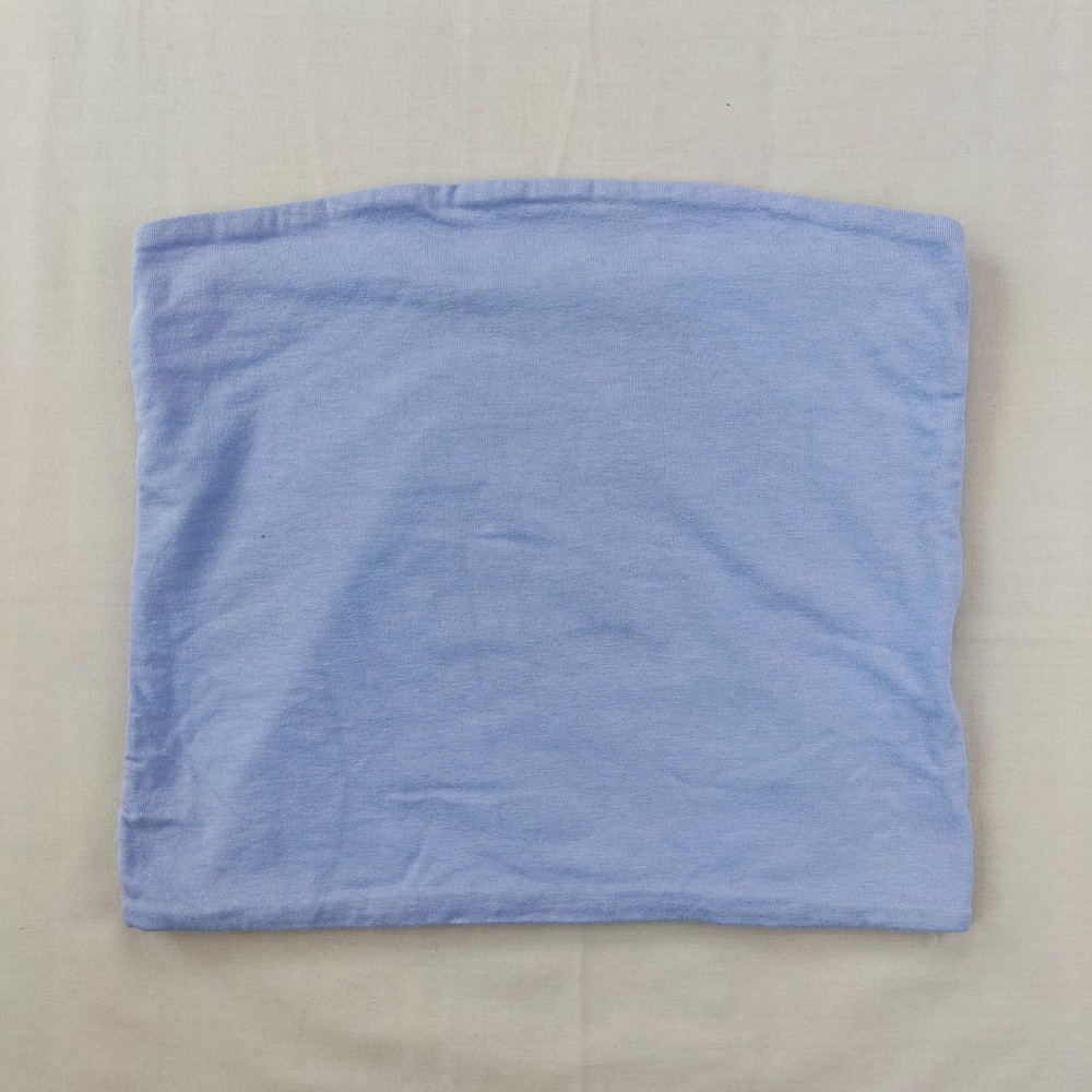 Cotton On Tube Top Women XS Blue All Day Strapless Ribbed Stretch Crop Bodice